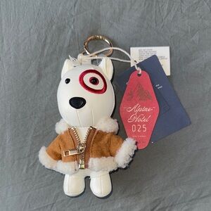 Bullseye Keychain - White and Brown
